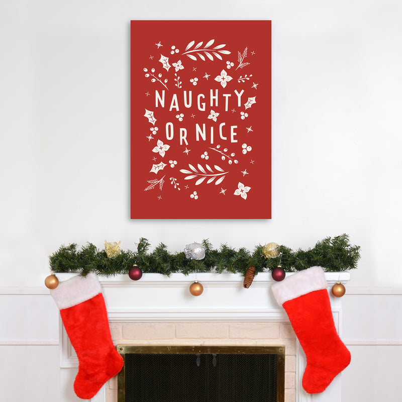 Naught or Nice Christmas Art Print by Kookiepixel A1 Black Frame