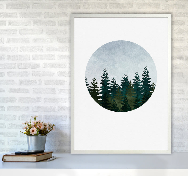 Evergreen Forest Art Print by Kookiepixel A1 Oak Frame