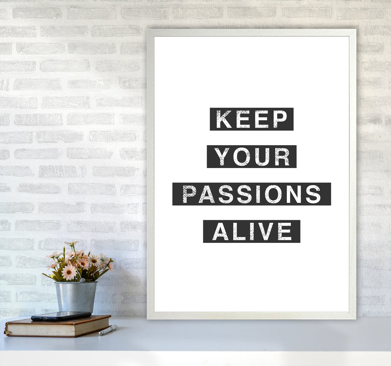 Passions Quote Art Print by Kookiepixel A1 Oak Frame