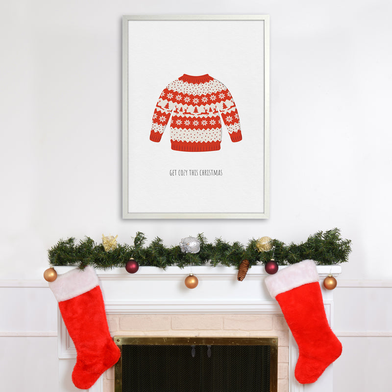 Get cozy Christmas Art Print by Kookiepixel A1 Oak Frame