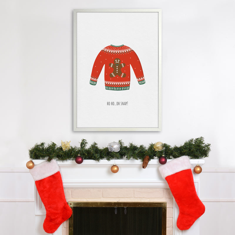 Oh snap Christmas Art Print by Kookiepixel A1 Oak Frame