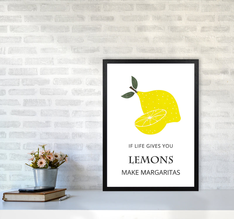 Lemons Make Margaritas Kitchen Art Print by Kookiepixel A2 White Frame