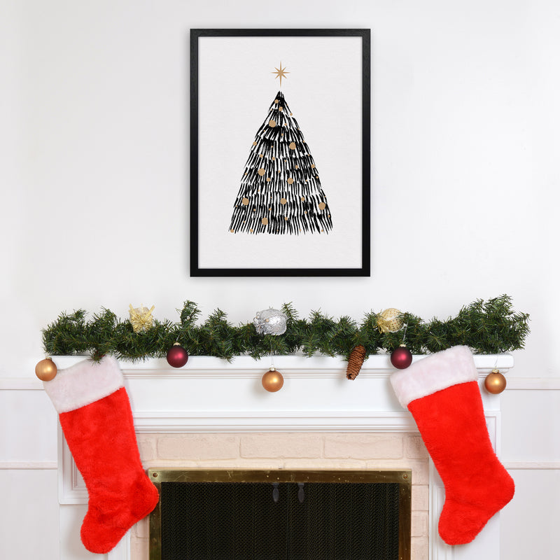Christmas Tree Christmas Art Print by Kookiepixel A2 White Frame