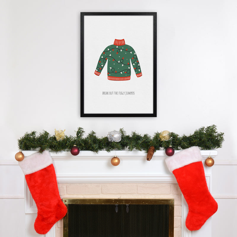 Fugly Jumpers Christmas Art Print by Kookiepixel A2 White Frame