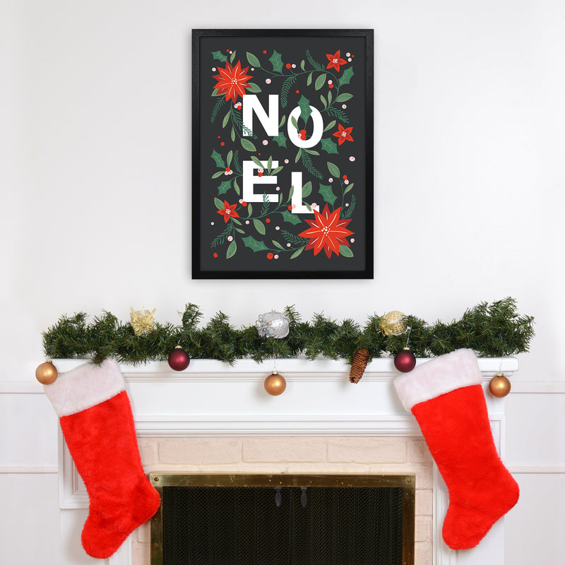 Noel Christmas Art Print by Kookiepixel A2 White Frame