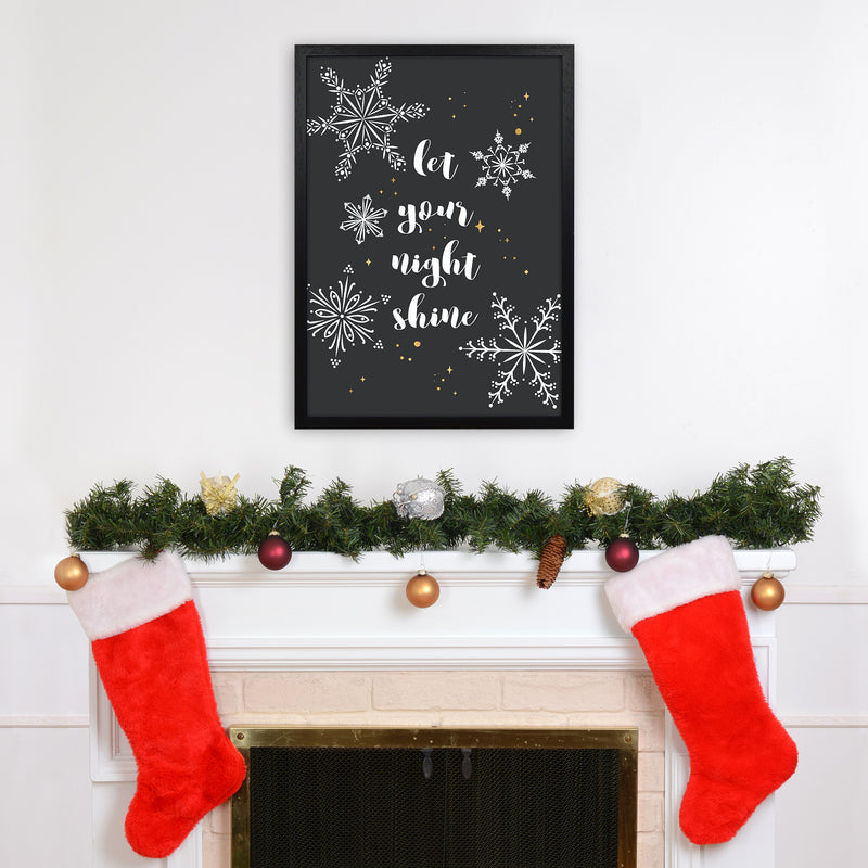 Shine Christmas Art Print by Kookiepixel A2 White Frame