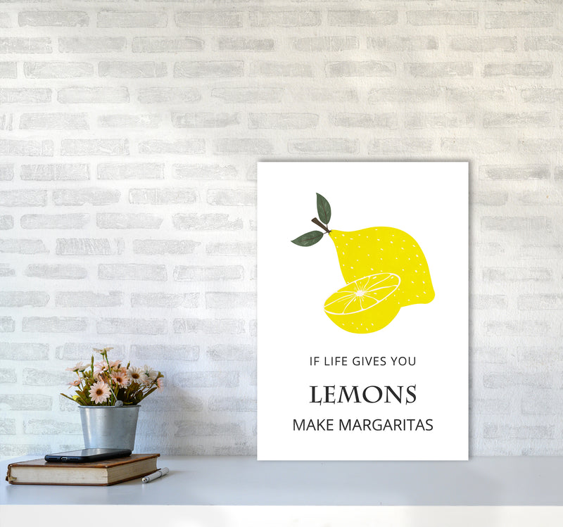 Lemons Make Margaritas Kitchen Art Print by Kookiepixel A2 Black Frame