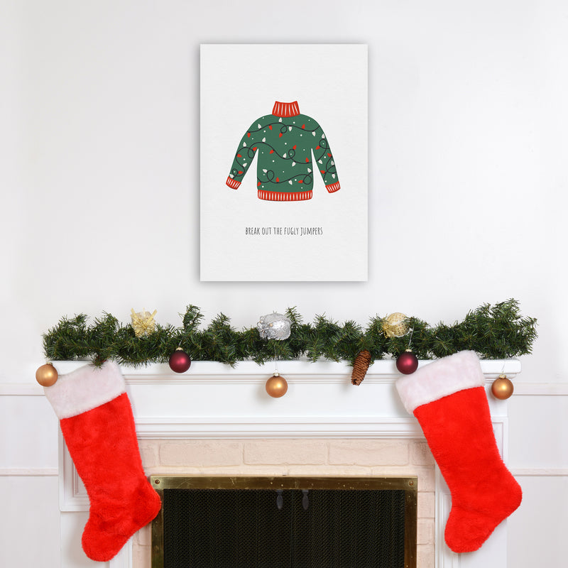 Fugly Jumpers Christmas Art Print by Kookiepixel A2 Black Frame