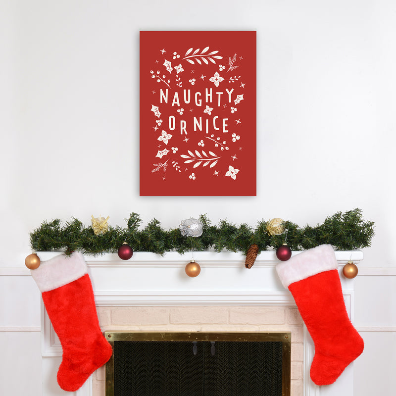 Naught or Nice Christmas Art Print by Kookiepixel A2 Black Frame