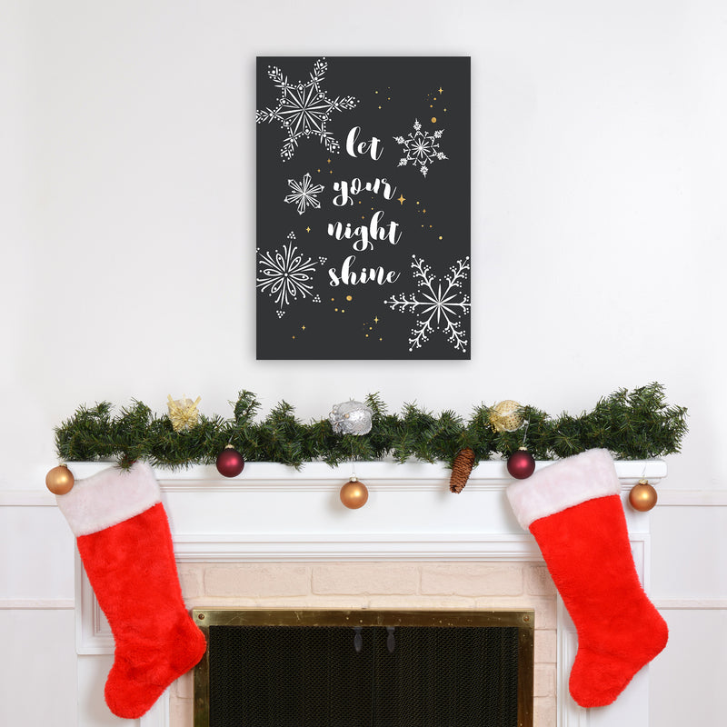 Shine Christmas Art Print by Kookiepixel A2 Black Frame