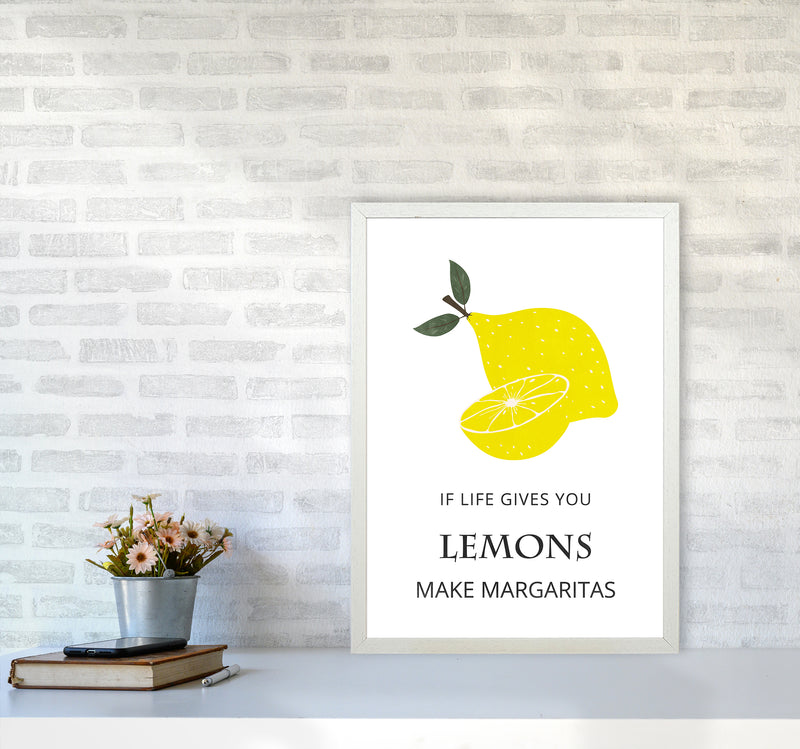 Lemons Make Margaritas Kitchen Art Print by Kookiepixel A2 Oak Frame