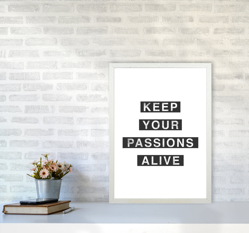 Passions Quote Art Print by Kookiepixel A2 Oak Frame