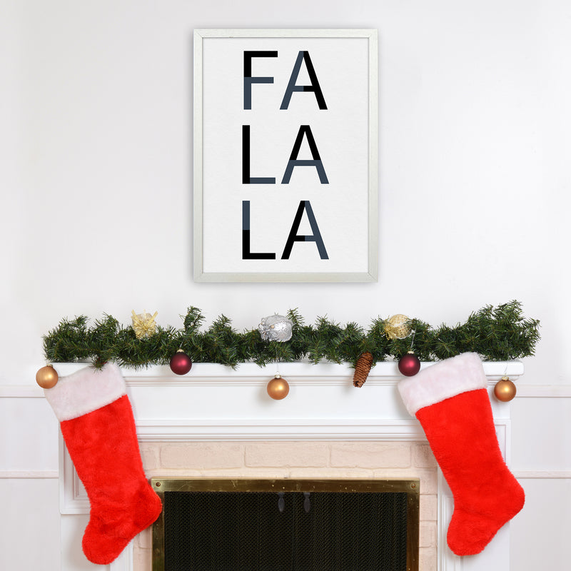 Falala Christmas Art Print by Kookiepixel A2 Oak Frame