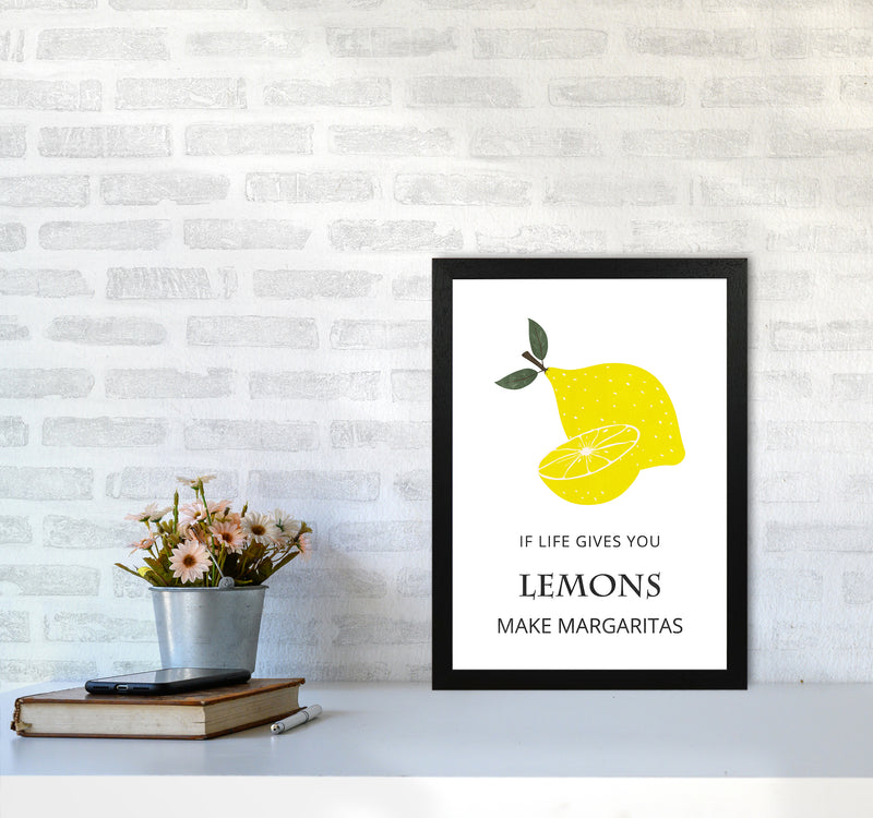 Lemons Make Margaritas Kitchen Art Print by Kookiepixel A3 White Frame