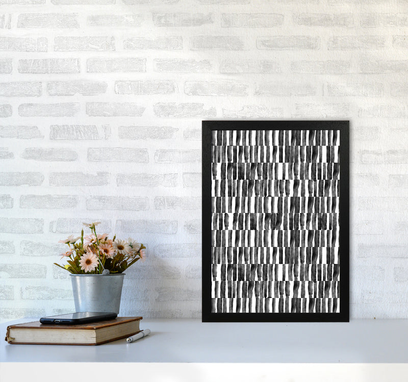 Abstract Strokes Art Print by Kookiepixel A3 White Frame