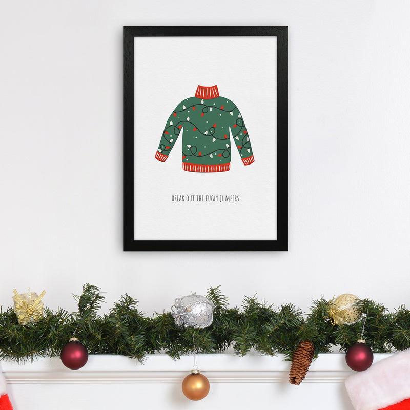 Fugly Jumpers Christmas Art Print by Kookiepixel A3 White Frame