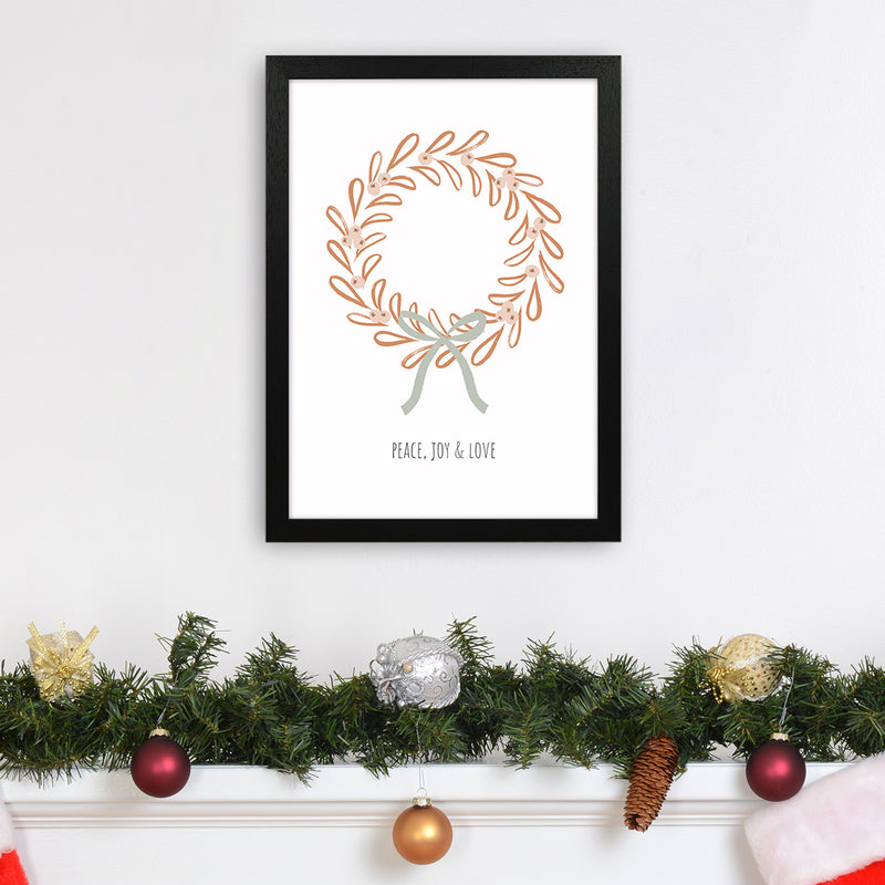 Peace joy love Christmas Art Print by Kookiepixel A3 White Frame