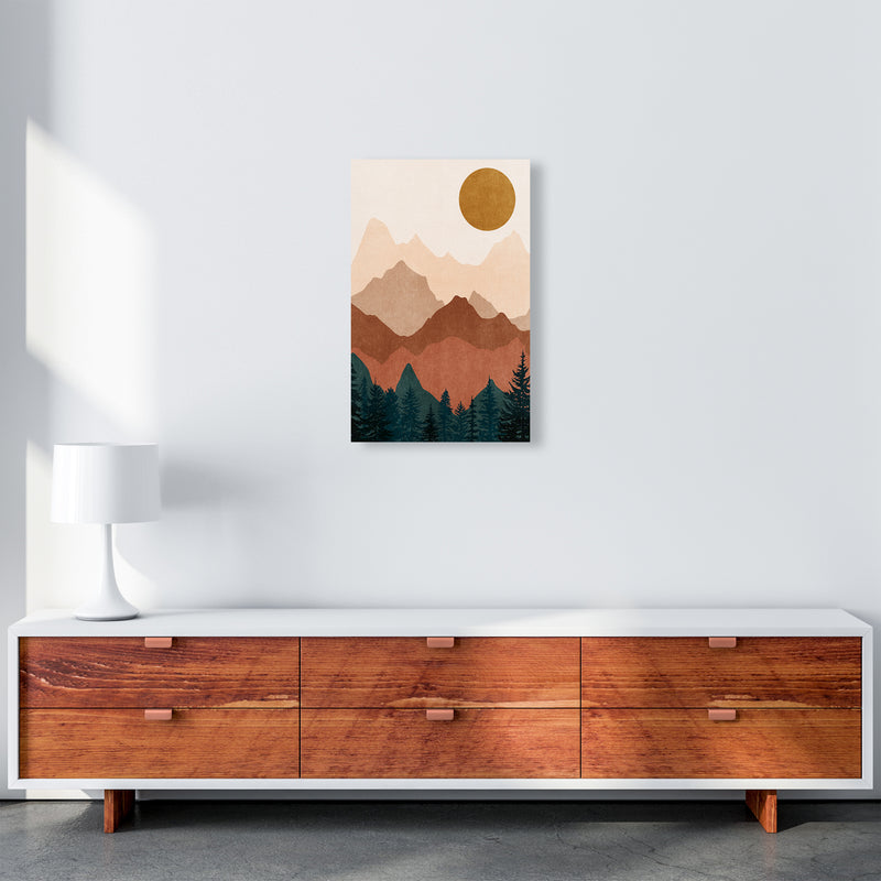 Sunset Peaks No 2 Landscape Art Print by Kookiepixel A3 Canvas