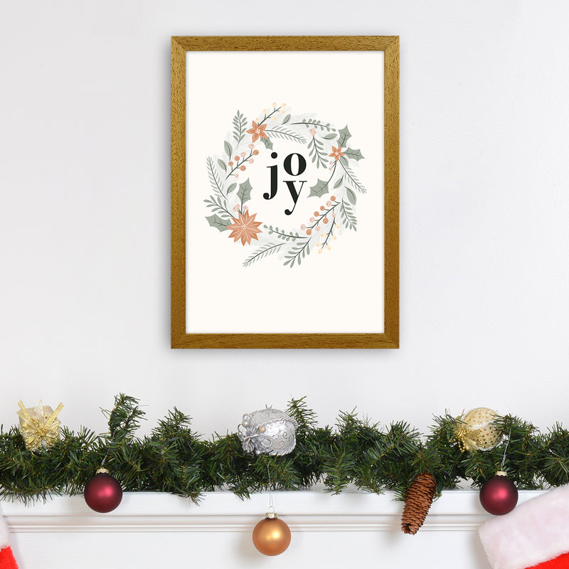 Joy Christmas wreath Christmas Art Print by Kookiepixel A3 Print Only