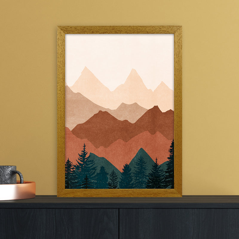 Sunset Peaks No 1 Landscape Art Print by Kookiepixel A3 Print Only