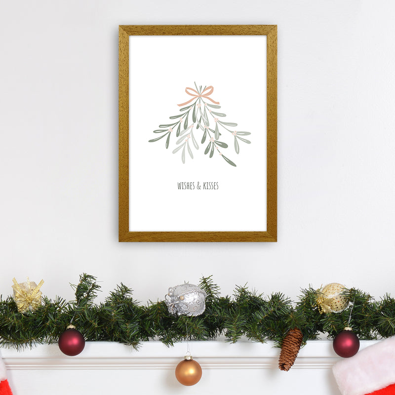 Wishes and kisses Christmas Art Print by Kookiepixel A3 Print Only