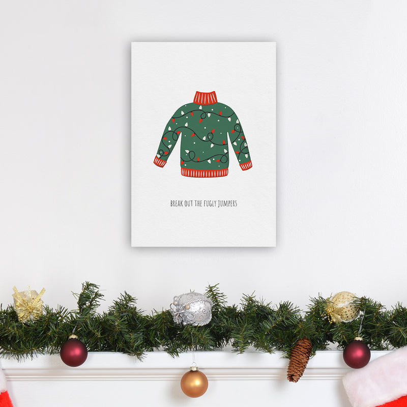 Fugly Jumpers Christmas Art Print by Kookiepixel A3 Black Frame