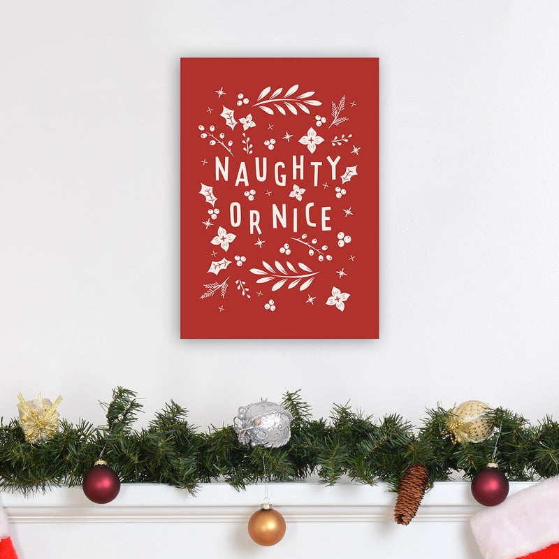 Naught or Nice Christmas Art Print by Kookiepixel A3 Black Frame