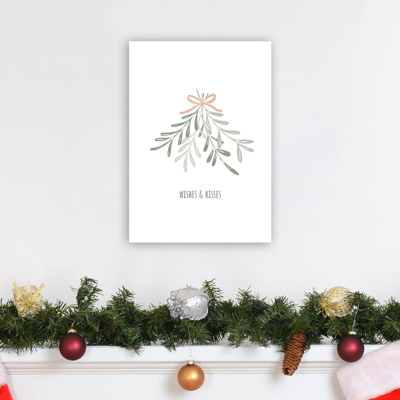 Wishes and kisses Christmas Art Print by Kookiepixel A3 Black Frame