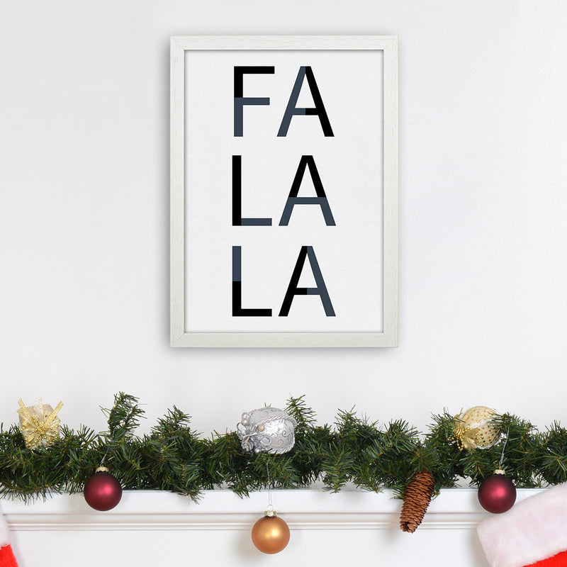 Falala Christmas Art Print by Kookiepixel A3 Oak Frame