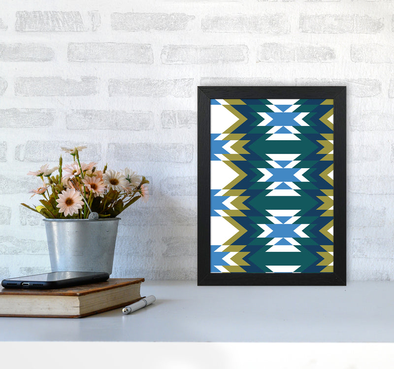 Navajos Print No 1 Abstract Art Print by Kookiepixel A4 White Frame