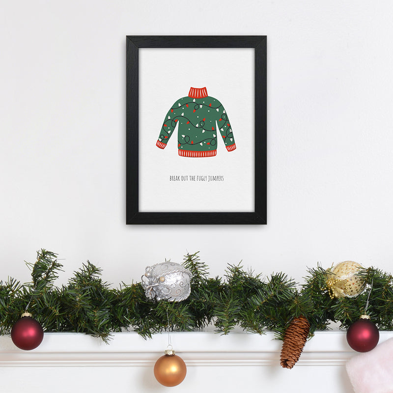 Fugly Jumpers Christmas Art Print by Kookiepixel A4 White Frame