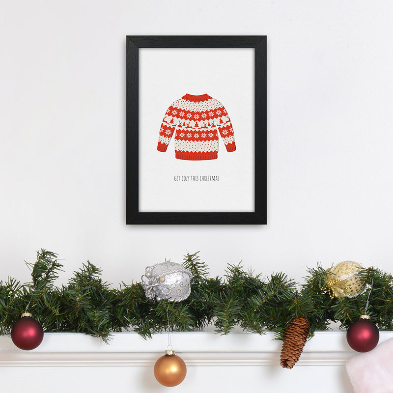 Get cozy Christmas Art Print by Kookiepixel A4 White Frame