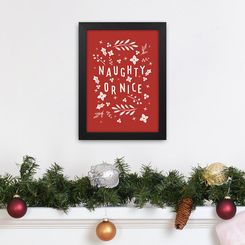 Naught or Nice Christmas Art Print by Kookiepixel A4 White Frame