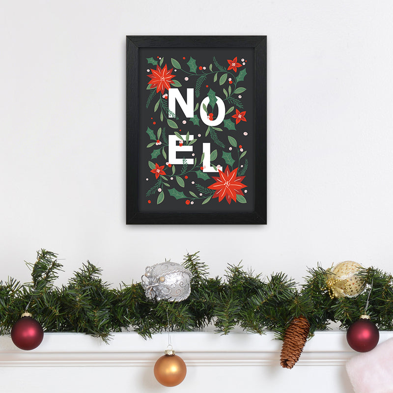 Noel Christmas Art Print by Kookiepixel A4 White Frame