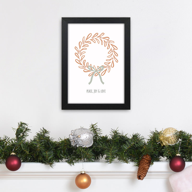 Peace joy love Christmas Art Print by Kookiepixel A4 White Frame