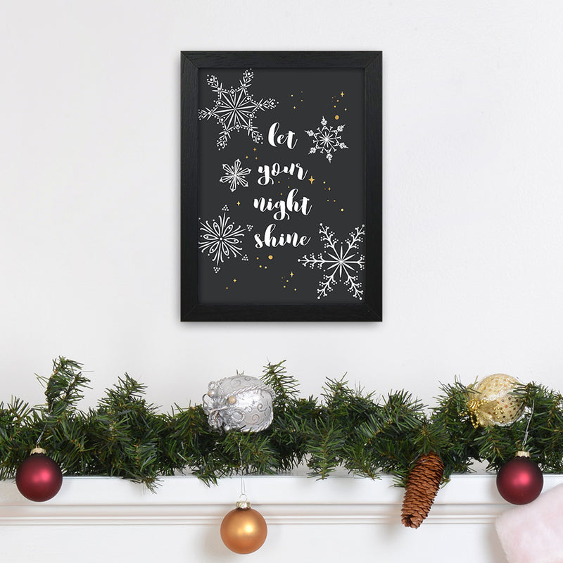 Shine Christmas Art Print by Kookiepixel A4 White Frame