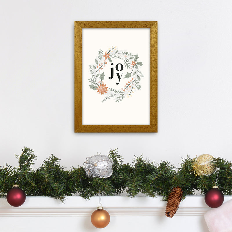 Joy Christmas wreath Christmas Art Print by Kookiepixel A4 Print Only