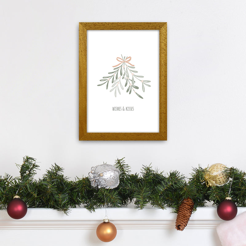 Wishes and kisses Christmas Art Print by Kookiepixel A4 Print Only