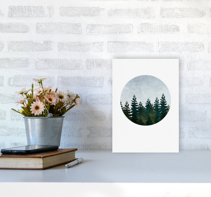 Evergreen Forest Art Print by Kookiepixel A4 Black Frame