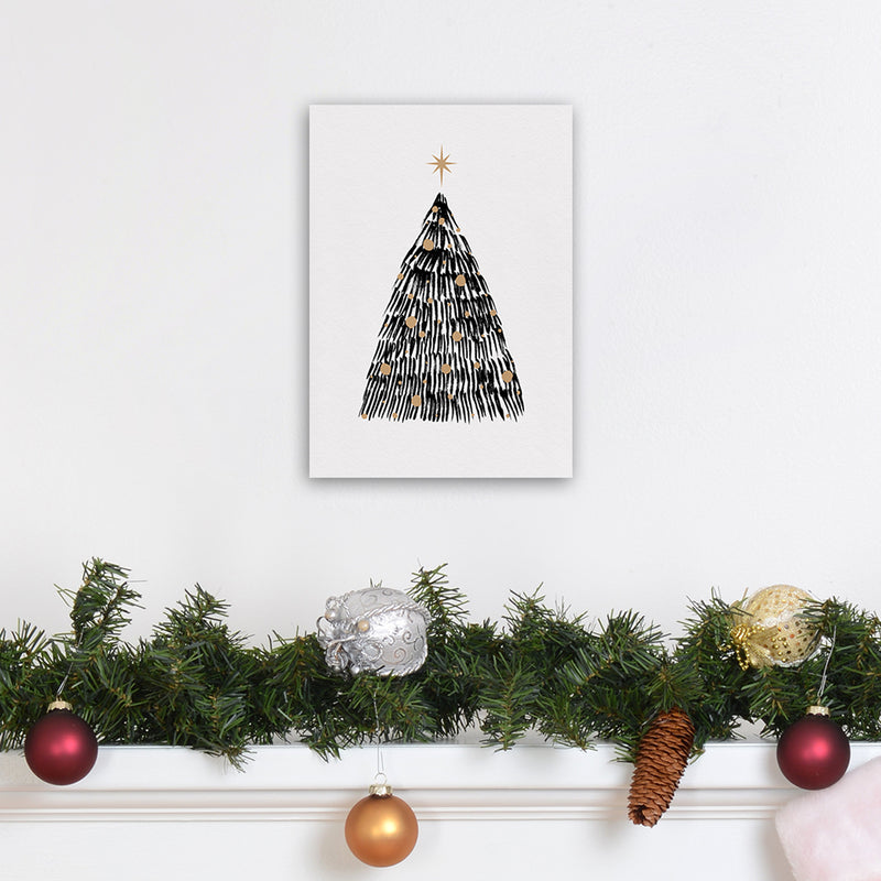 Christmas Tree Christmas Art Print by Kookiepixel A4 Black Frame