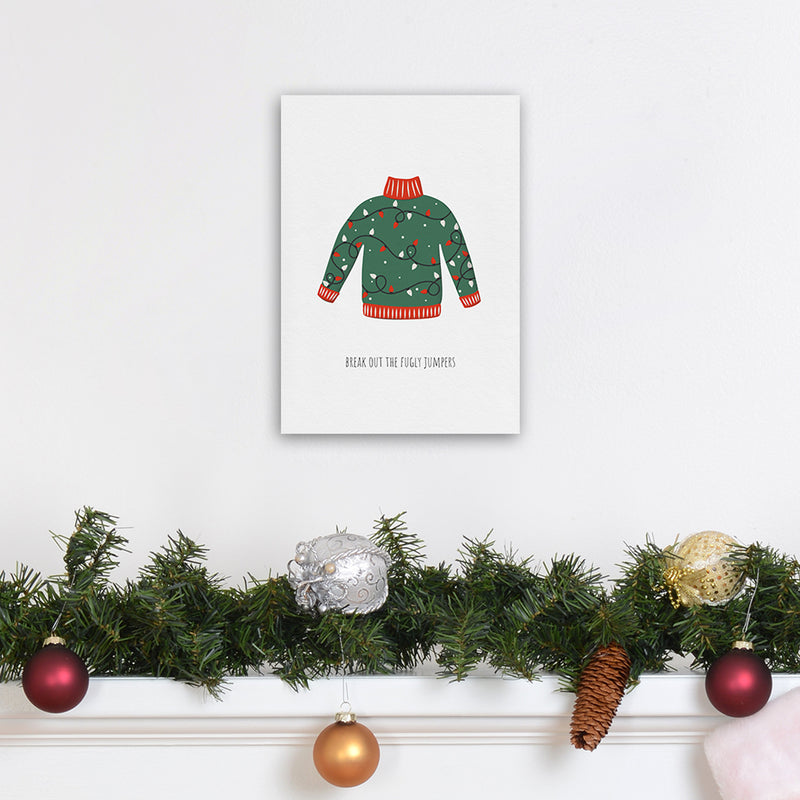 Fugly Jumpers Christmas Art Print by Kookiepixel A4 Black Frame