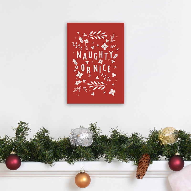 Naught or Nice Christmas Art Print by Kookiepixel A4 Black Frame