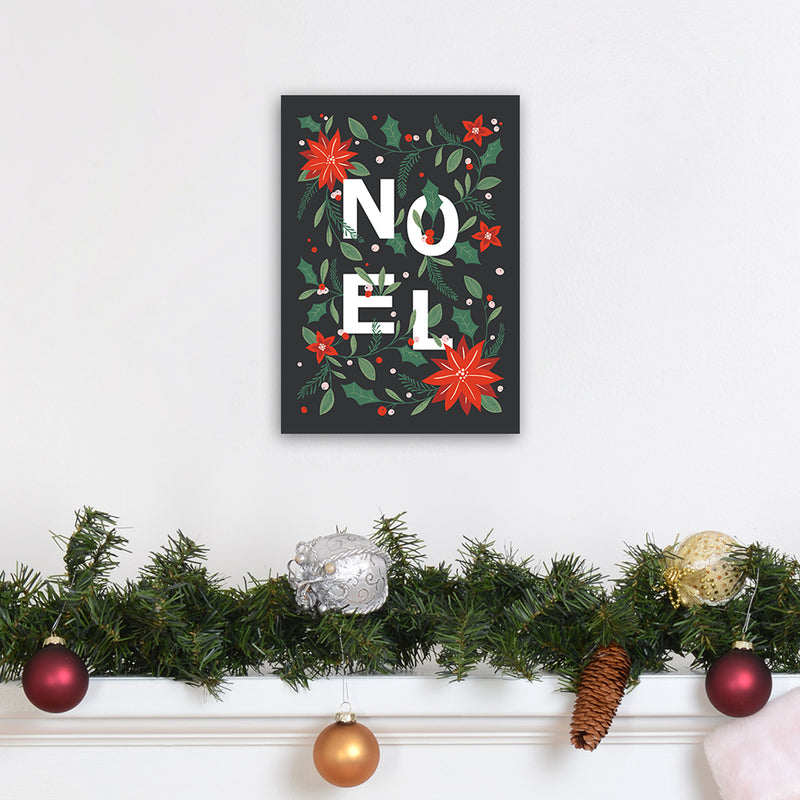 Noel Christmas Art Print by Kookiepixel A4 Black Frame