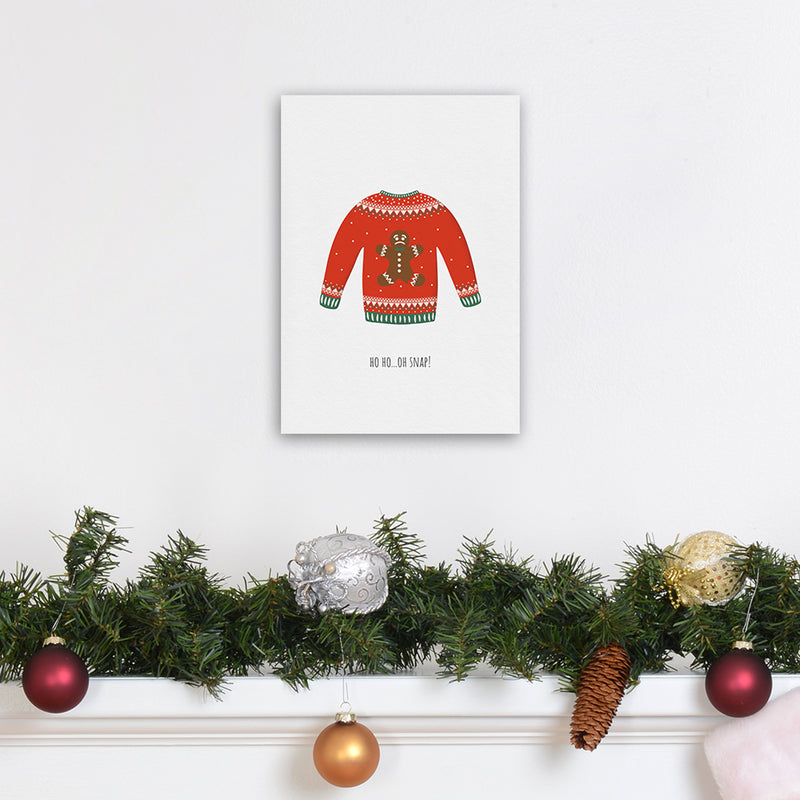 Oh snap Christmas Art Print by Kookiepixel A4 Black Frame