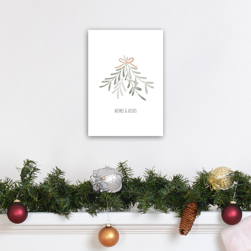 Wishes and kisses Christmas Art Print by Kookiepixel A4 Black Frame
