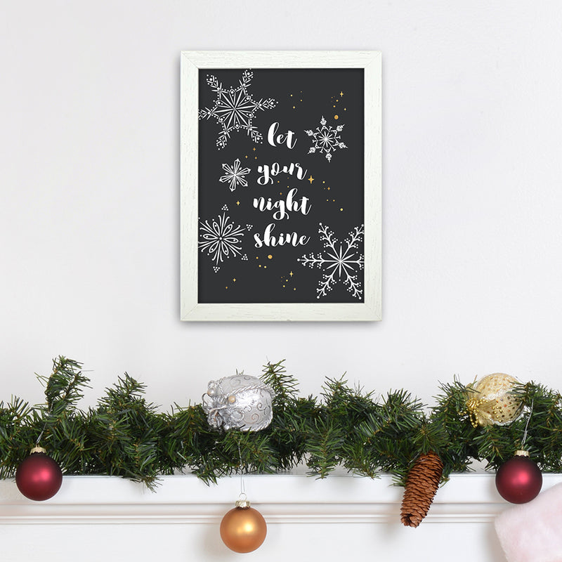 Shine Christmas Art Print by Kookiepixel A4 Oak Frame