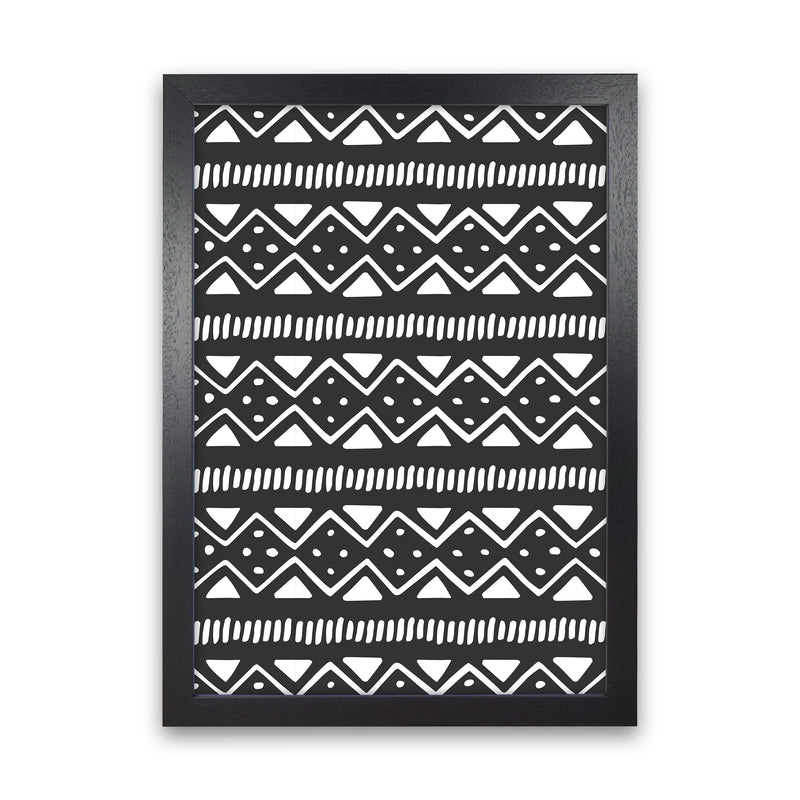Tribal Pattern Abstract Art Print by Kookiepixel Black Grain