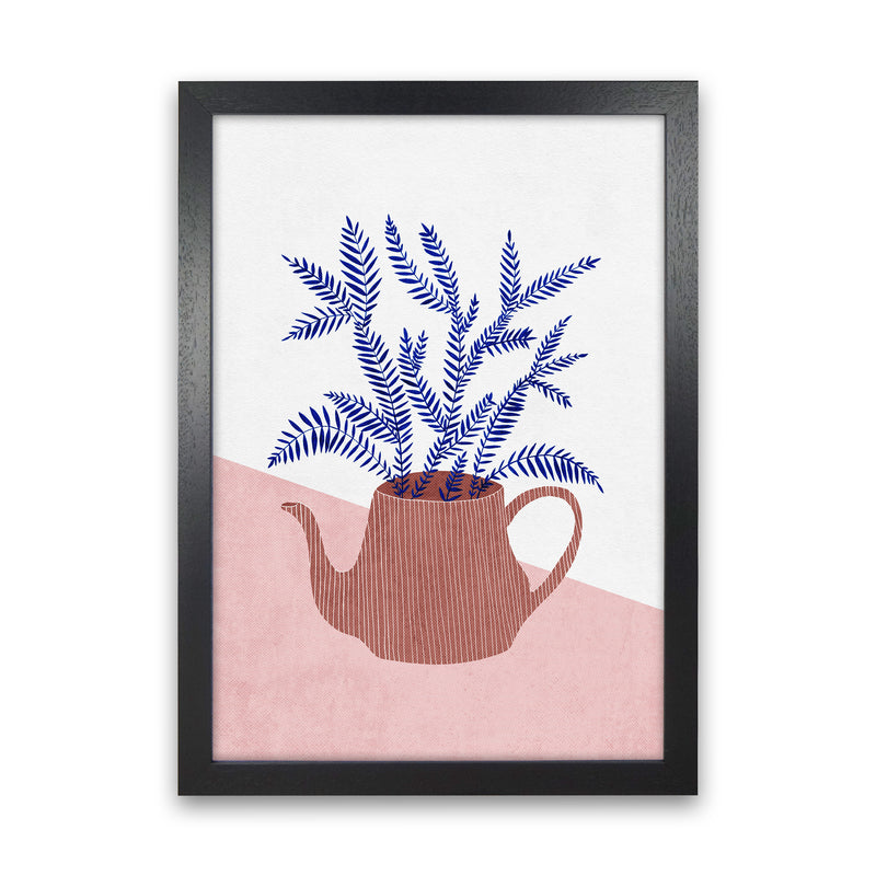 Teapot Planter Art Print by Kookiepixel Black Grain
