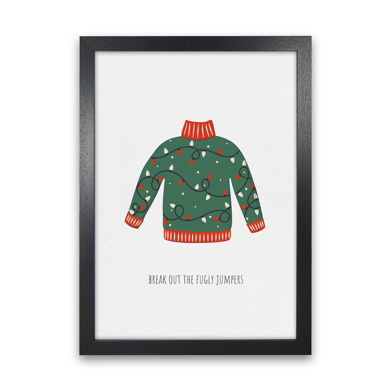 Fugly Jumpers Christmas Art Print by Kookiepixel Black Grain