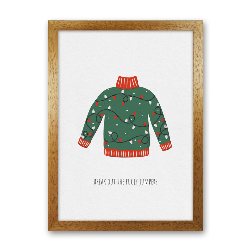 Fugly Jumpers Christmas Art Print by Kookiepixel Oak Grain